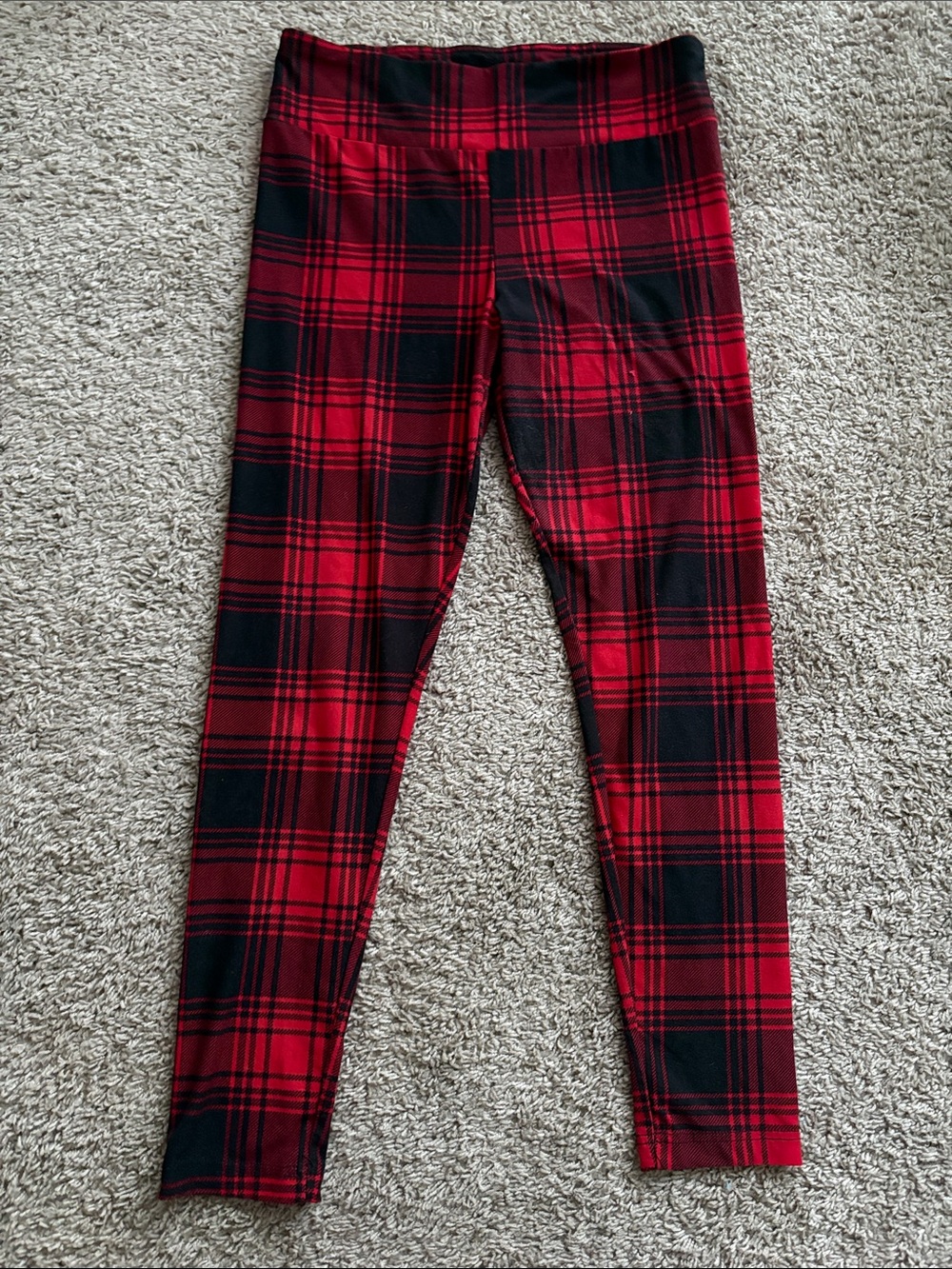 No Boundaries Red and Black Plaid Leggings